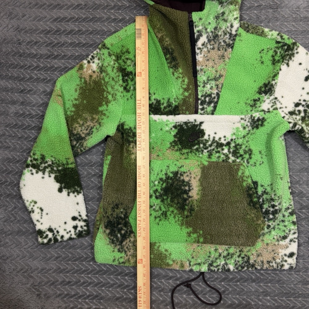 Nike Sportswear Essentials Sherpa Fleece Half Zip Hoodie Camo Mock Neck Pouch - Picture 6 of 12